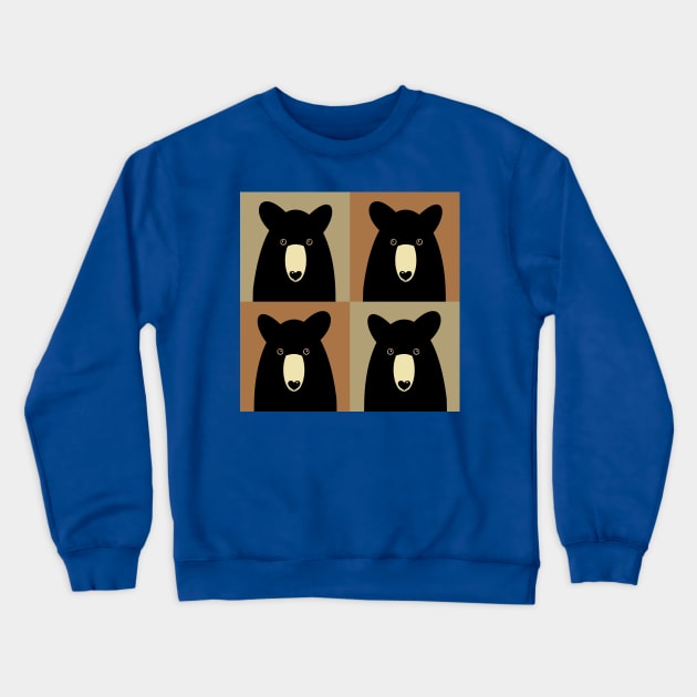 BLACK BEAR ON TAN AND BROWN Crewneck Sweatshirt by JeanGregoryEvans1